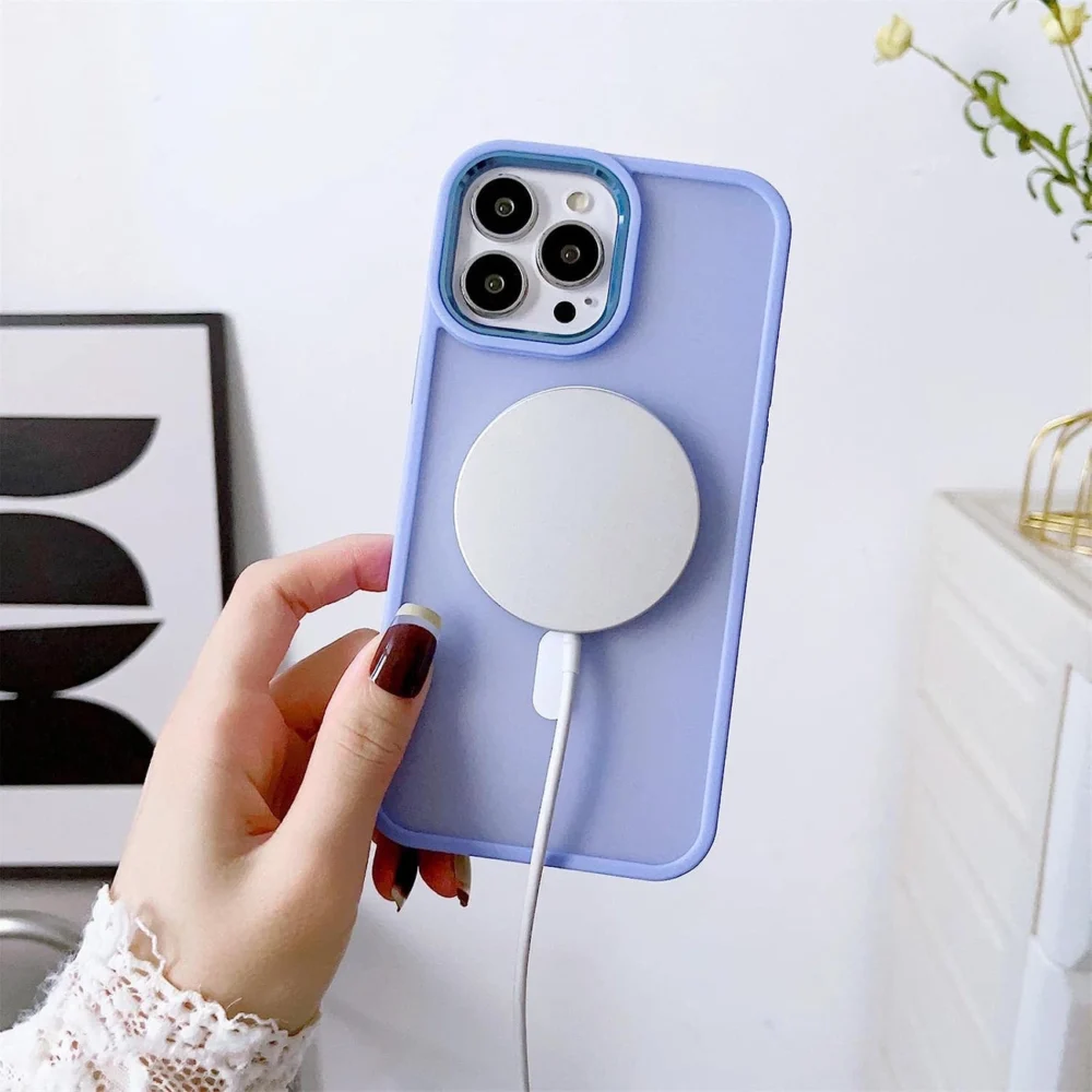 Magnetic Color Matte Case for iPhone 15 - navy blueeng