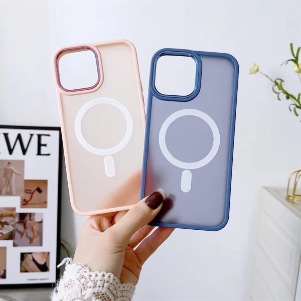 Magnetic Color Matte Case for iPhone 15 - navy blueeng