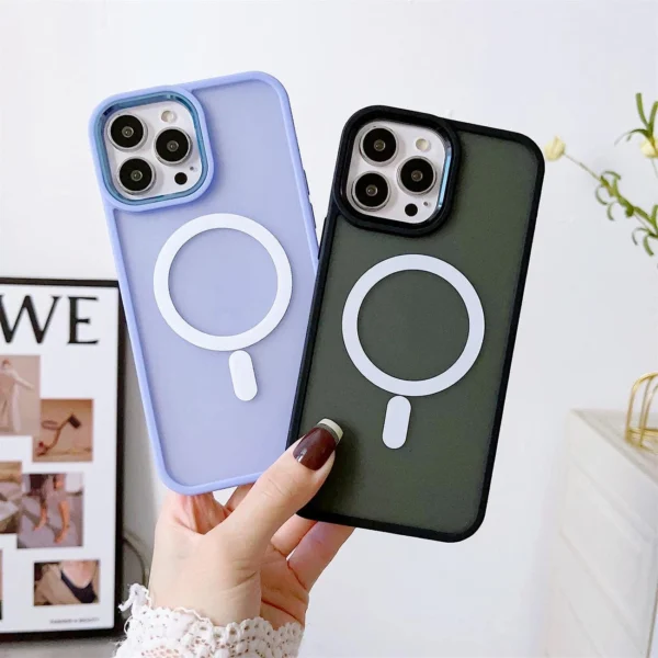 Magnetic Color Matte Case for iPhone 15 - navy blueeng