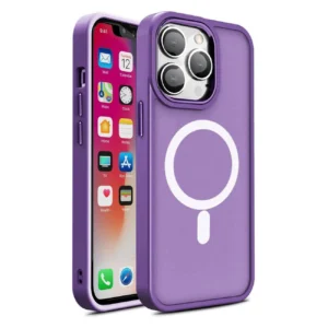 Magnetic Color Matte Case for iPhone 15 - purpleeng