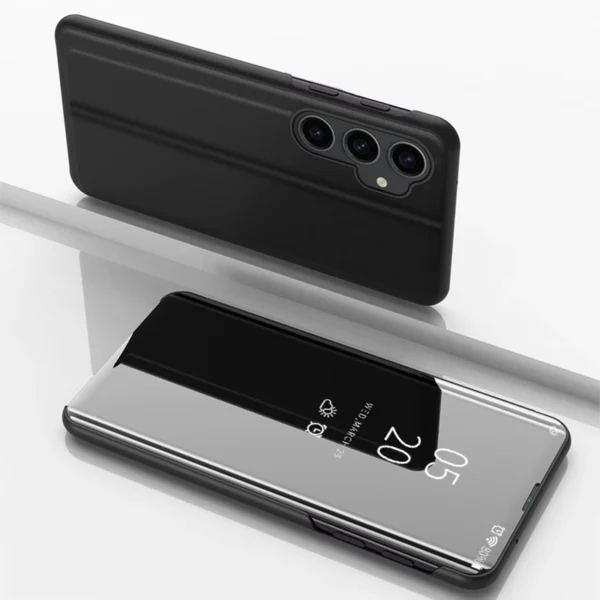 Hard flip case for Samsung Galaxy S23 FE Clear View Case - blackeng