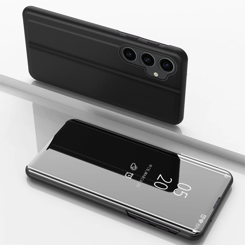 Hard flip case for Samsung Galaxy S23 FE Clear View Case - blackeng