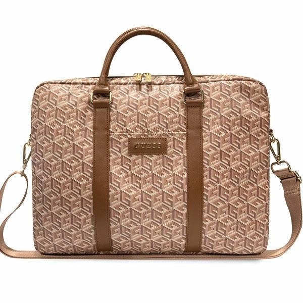 Guess GCube Stripes bag for a 16" laptop - browneng