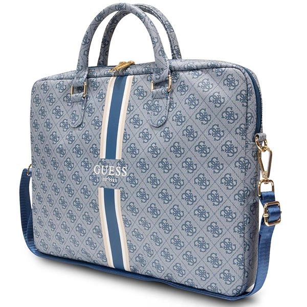 Guess 4G Printed Stripes bag for a 16" laptop - blueeng