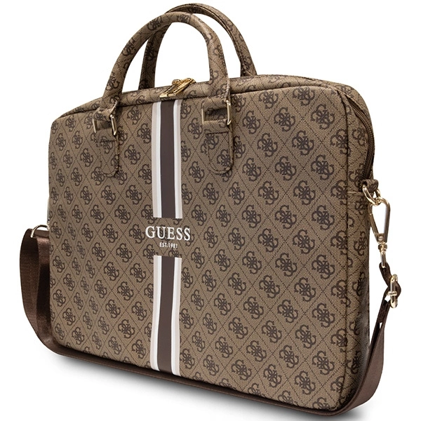 Guess 4G Printed Stripes bag for a 16" laptop - browneng