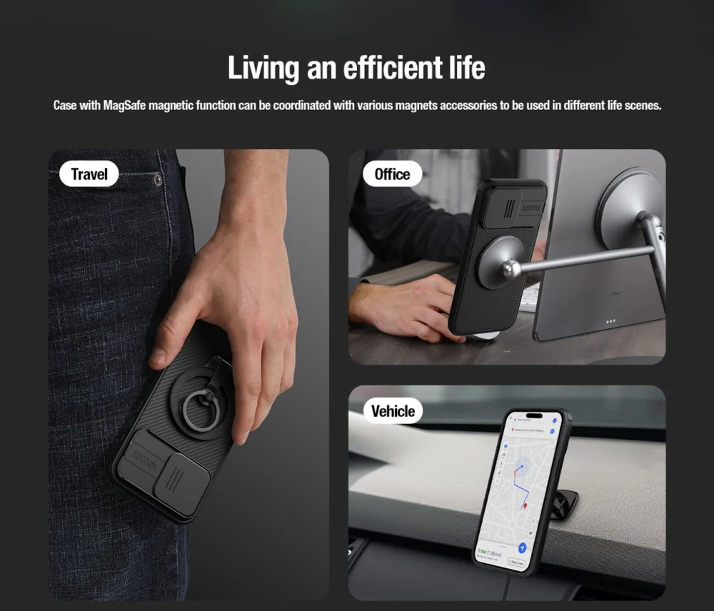 Nillkin CamShield Pro Magnetic Case for iPhone 15 Plus with Camera Protector - Blueeng
