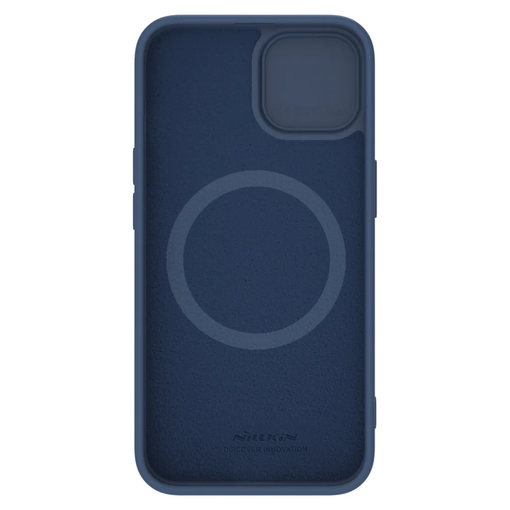 Nillkin CamShield Silky Silicone Case for iPhone 15 Plus with Camera Protector - Dark Blueeng