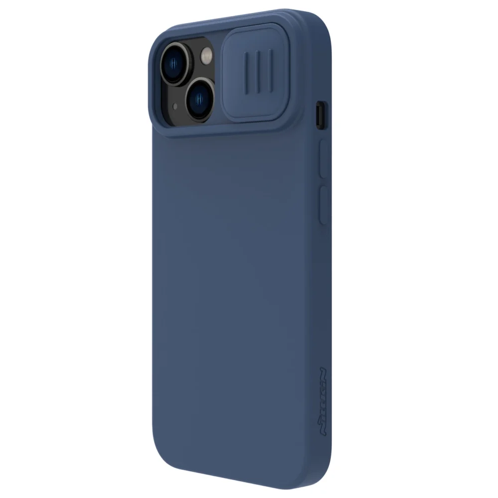 Nillkin CamShield Silky Silicone Case for iPhone 15 Plus with Camera Protector - Dark Blueeng