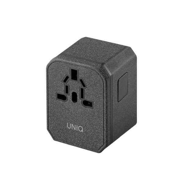Uniq Voyage LITHOS Collective 33W 2xUSB PD 18W QC 3.0 travel adapter - grayeng