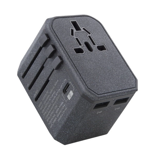 Uniq Voyage LITHOS Collective 33W 2xUSB PD 18W QC 3.0 travel adapter - grayeng