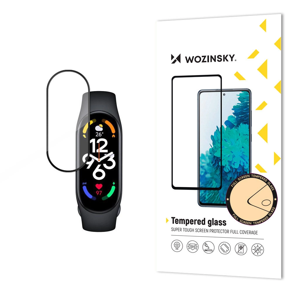 Durable Wozinsky Full Glue Full Screen Tempered Glass with Frame for Xiaomi Mi Band 8 - Blackeng