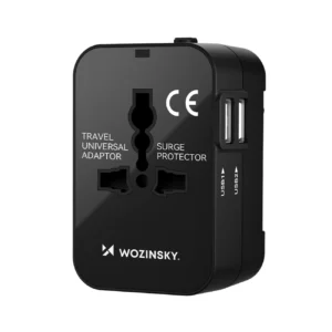 Wozinsky WUTWC travel adapter universal 24W EU / US / AUS / UK / 2x USB-A - blackeng