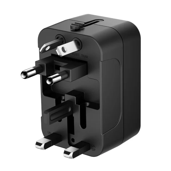 Wozinsky WUTWC travel adapter universal 24W EU / US / AUS / UK / 2x USB-A - blackeng