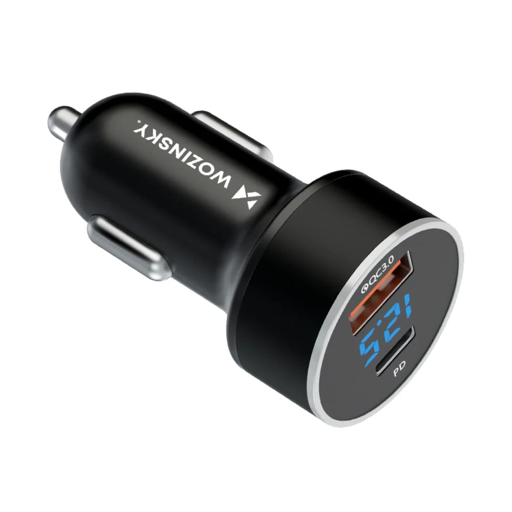Wozinsky WDCCAC USB-C USB-A 36W car charger - blackeng