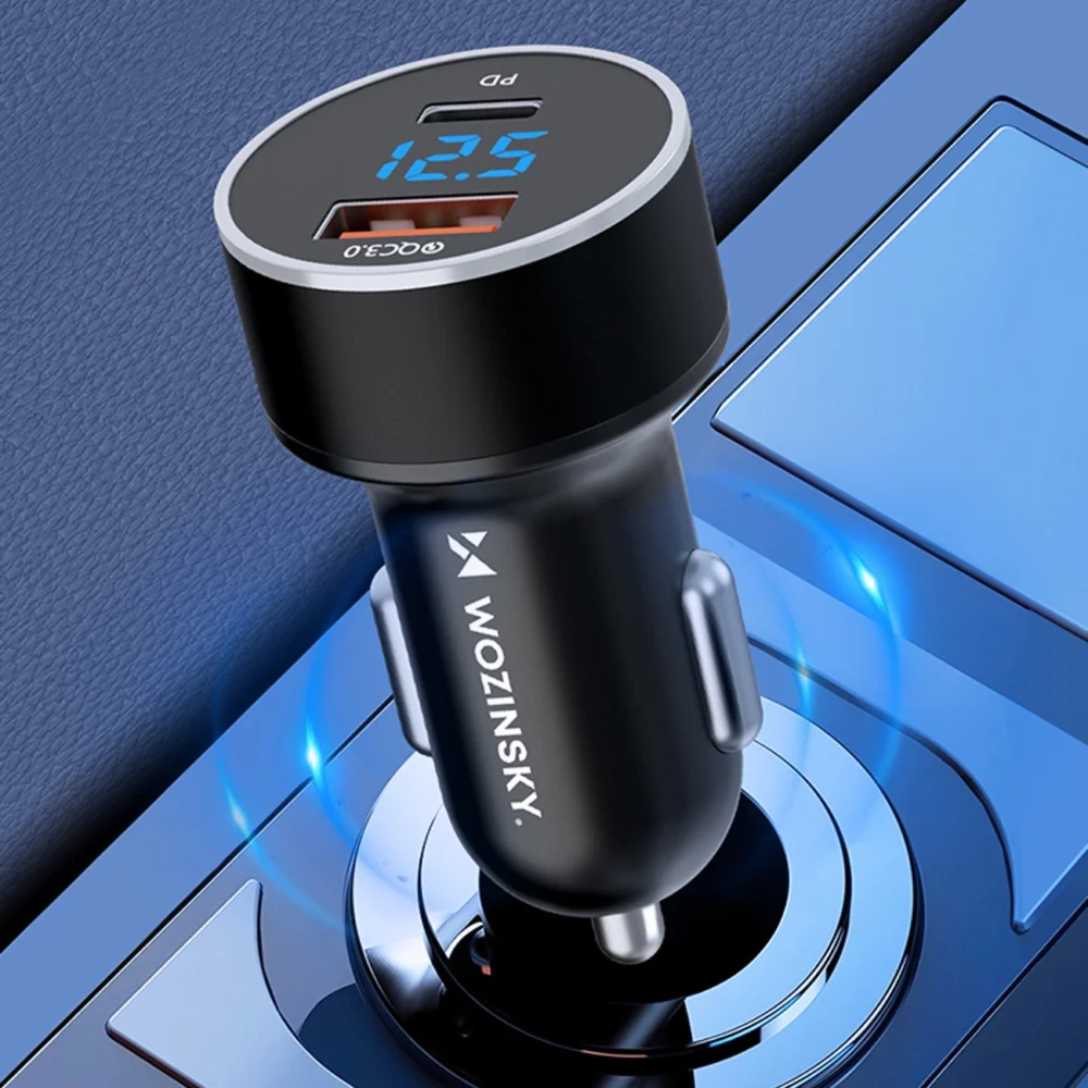 Wozinsky WDCCAC USB-C USB-A 36W car charger - blackeng