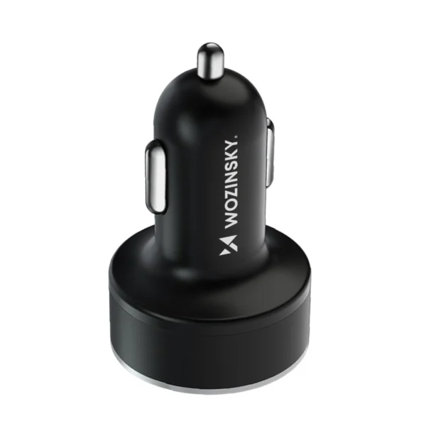 Wozinsky WDCCB Car Charger with Display 50W 2xUSB-C / 2xUSB-A - Blackeng