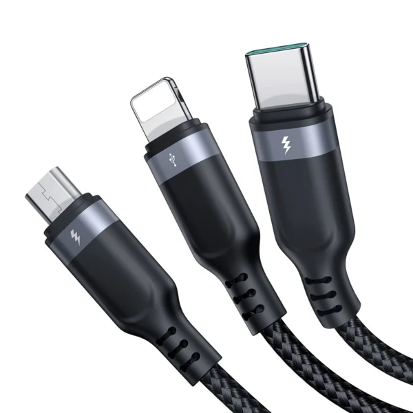 Joyroom Multi-Use Series S-A18 3in1 USB-A - Lightning / USB-C / micro USB cable 1.2m - blackeng