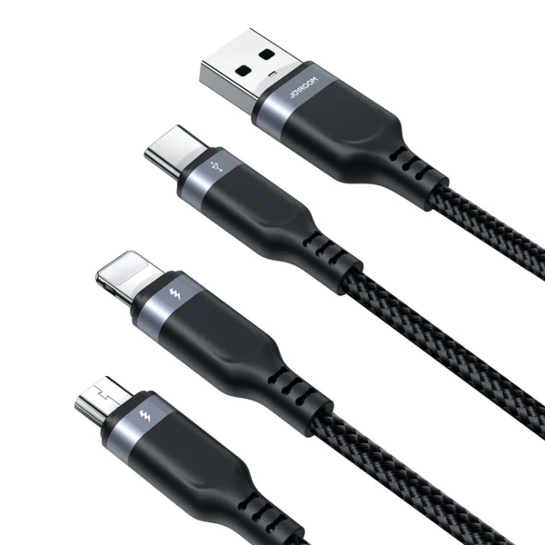 Joyroom Multi-Use Series S-A18 3in1 USB-A - Lightning / USB-C / micro USB cable 1.2m - blackeng