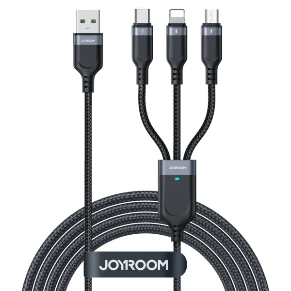 Joyroom Multi-Use Series S-A18 3in1 USB-A - Lightning / USB-C / micro USB cable 1.2m - blackeng