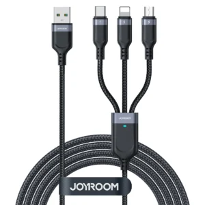 Joyroom Multi-Use Series S-A18 3in1 USB-A - Lightning / USB-C / micro USB cable 0.3m - blackeng