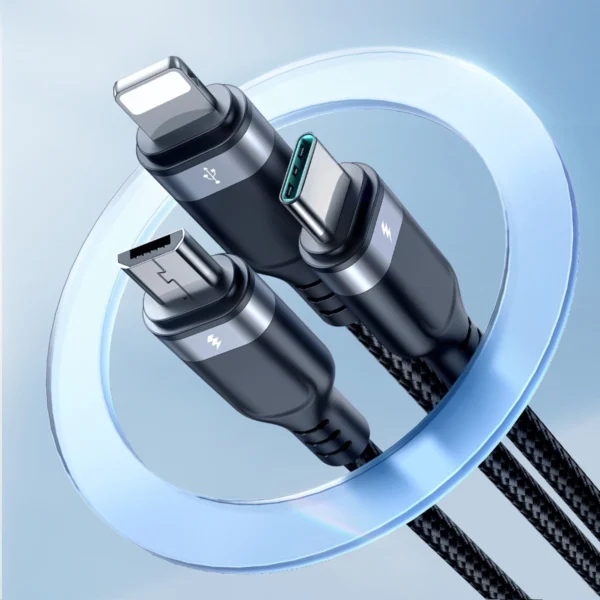 Joyroom Multi-Use Series S-A18 3in1 USB-A - Lightning / USB-C / micro USB cable 0.3m - blackeng
