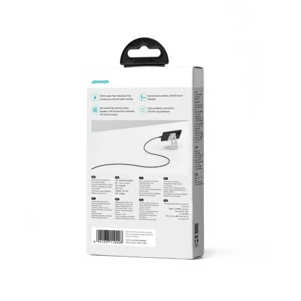 Joyroom Multi-Color Series S-A34 USB-A / USB-C cable 100W 1m - blackeng