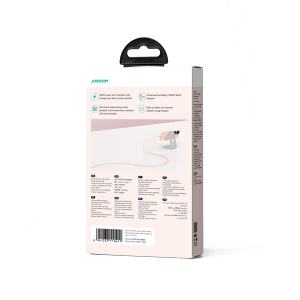 Joyroom Multi-Color Series S-A34 USB-A / USB-C Cable 100W 1m - Pinkeng
