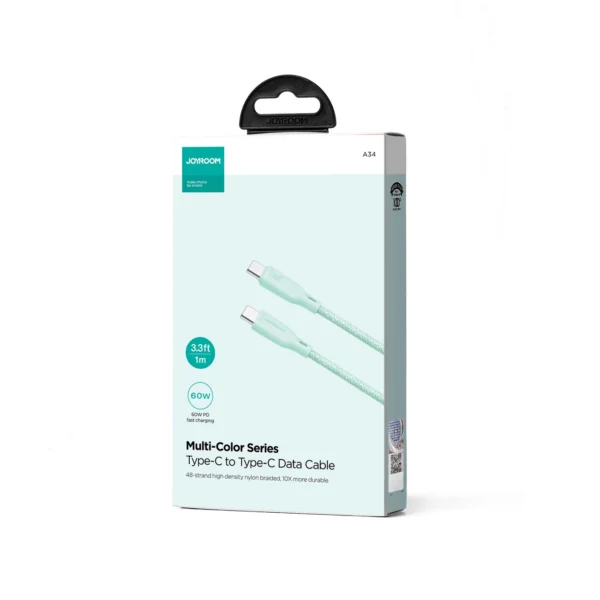 Joyroom Multi-Color Series S-A34 USB-C / USB-C PD 60W cable 1m - greeneng