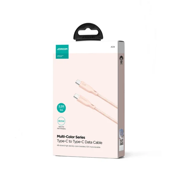 Joyroom Multi-Color Series S-A34 USB-C / USB-C PD 60W 1m Cable - Pinkeng