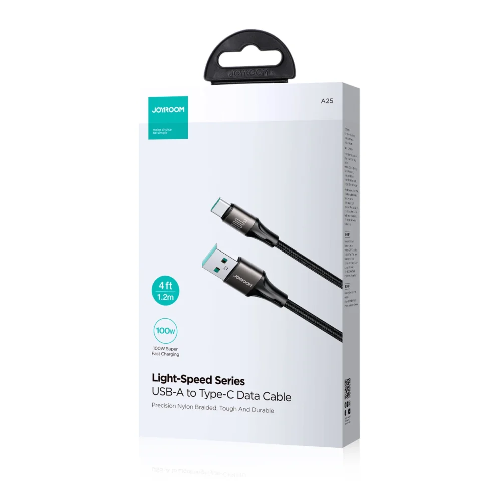 Joyroom Light-Speed ​​Series S-A25 USB-A / USB-C cable 100W 1.2m - blackeng