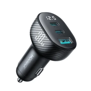 Joyroom JR-CCD04 30W 2x USB-C USB-A car charger with display - blackeng