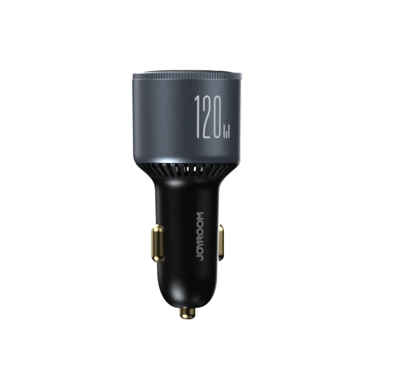 Joyroom JR-CCN07 car charger 120W 2xUSB-C USB-A + USB-C cable 100W - dark grayeng