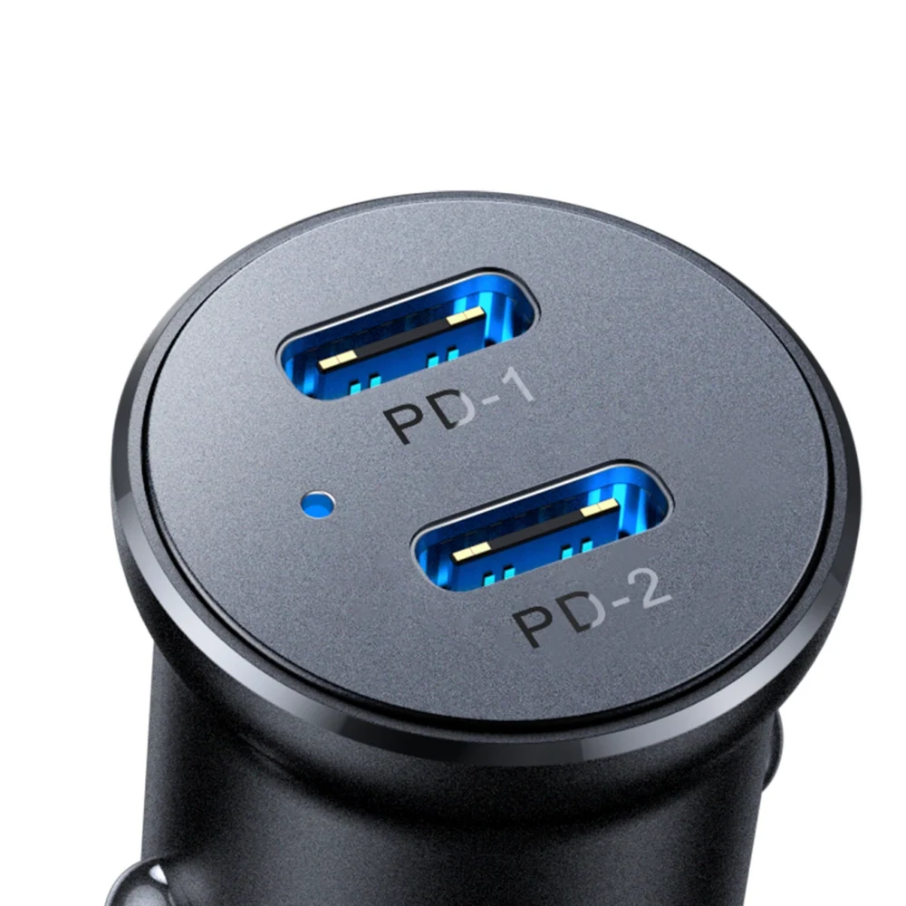 Joyroom JR-CCN06 30W 2x USB-C mini car charger metal - blackeng