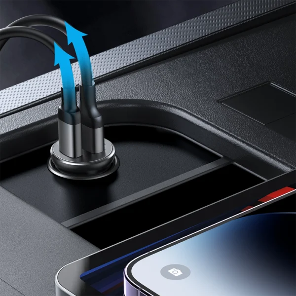 Joyroom JR-CCN06 30W 2x USB-C mini car charger metal - blackeng