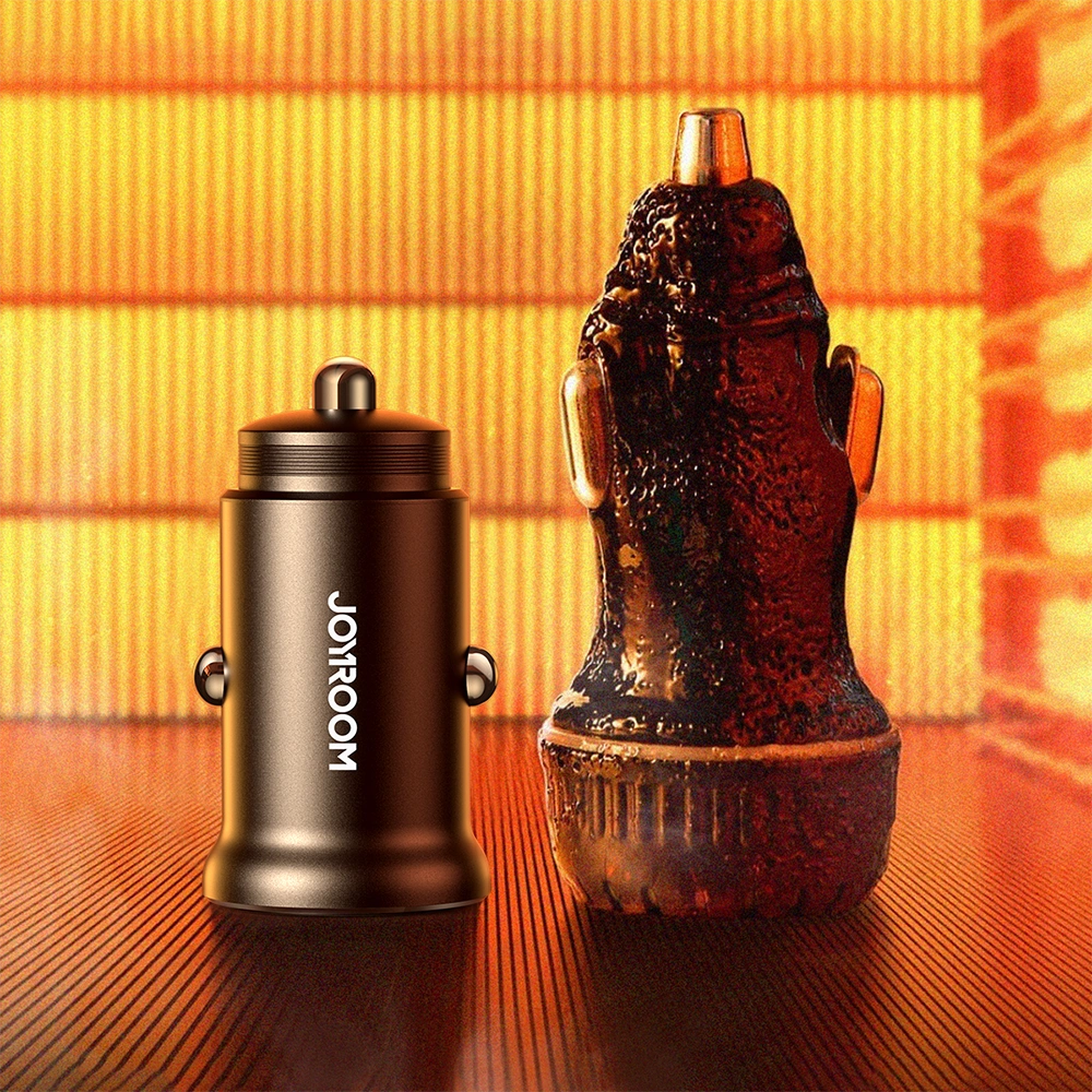 Joyroom JR-CCN06 30W 2x USB-C mini car charger metal - blackeng