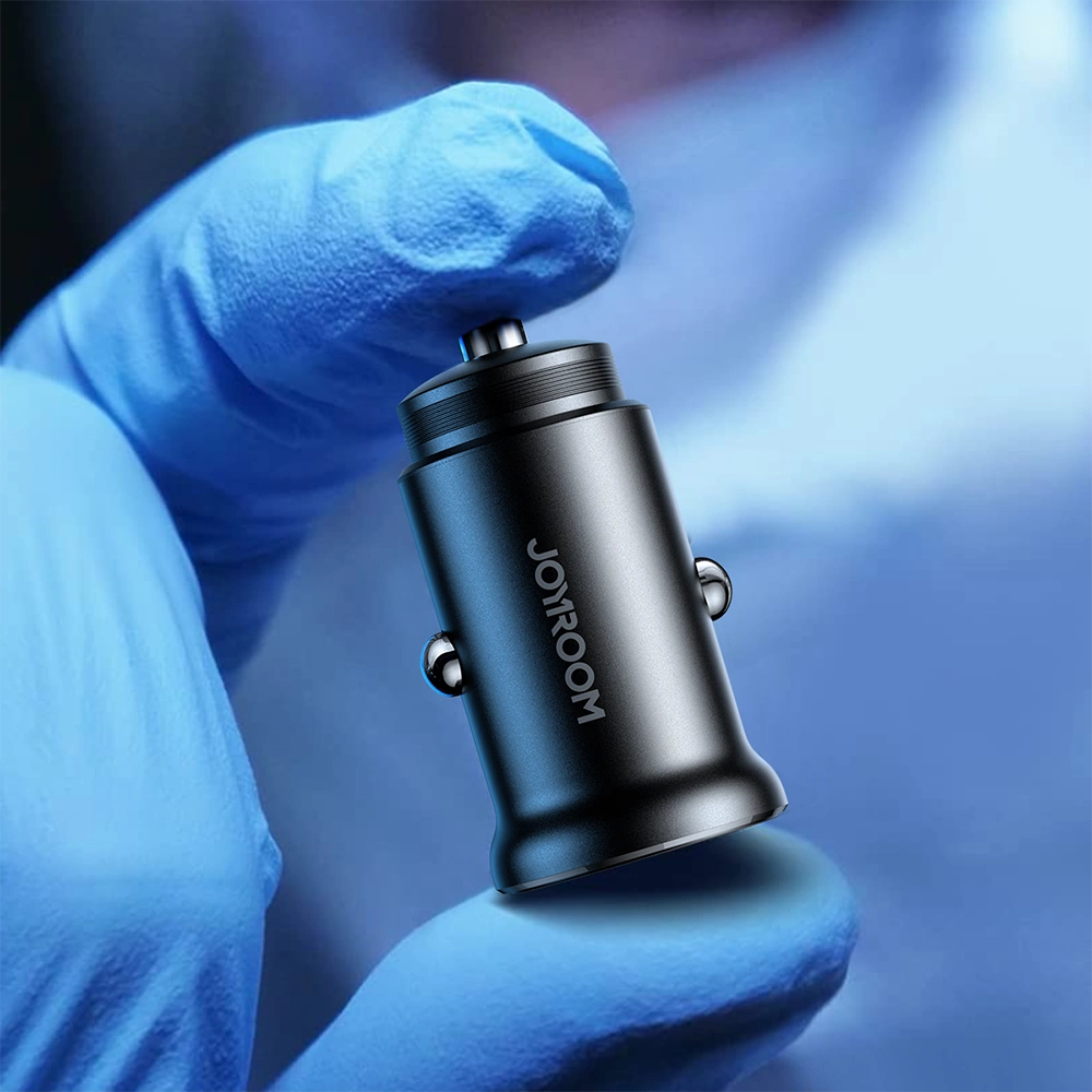Joyroom JR-CCN06 30W 2x USB-C mini car charger metal - blackeng