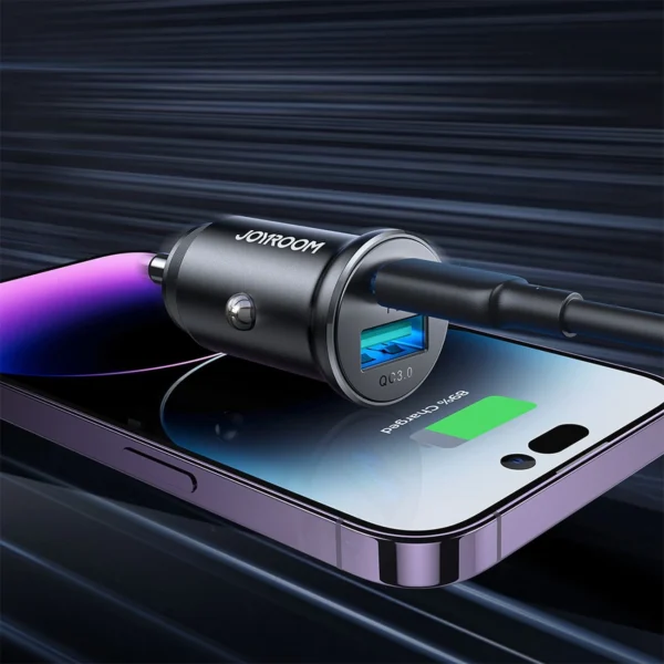 Joyroom JR-CCN05 30W USB-A USB-C mini car charger - blackeng