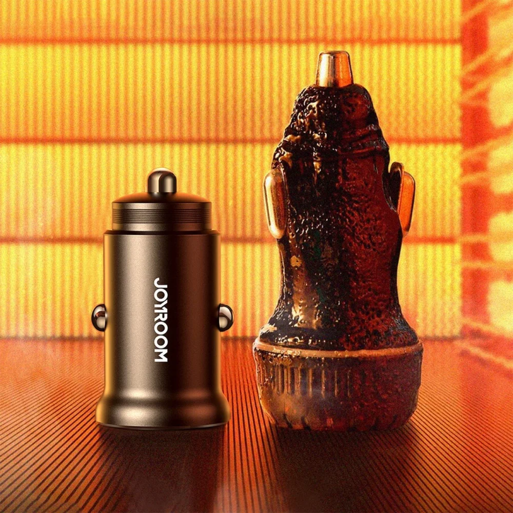 Joyroom JR-CCN05 30W USB-A USB-C mini car charger - blackeng