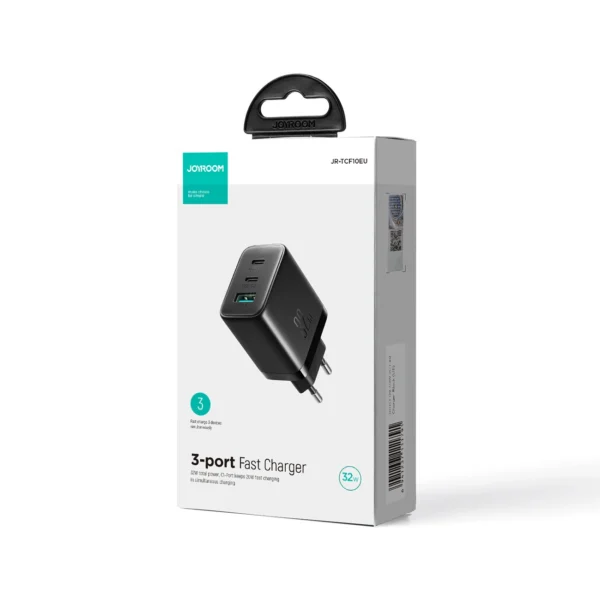 Joyroom JR-TCF10 fast charger 2x USB-C USB-A 32W - blackeng
