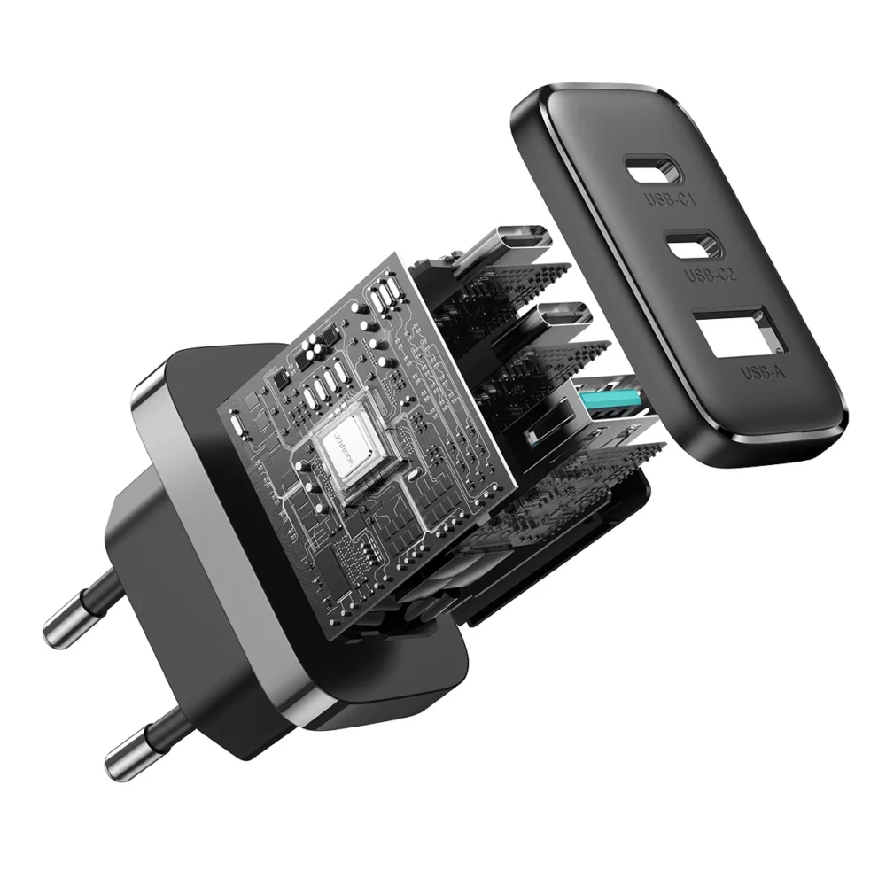 Joyroom JR-TCF10 fast charger 2x USB-C USB-A 32W - blackeng