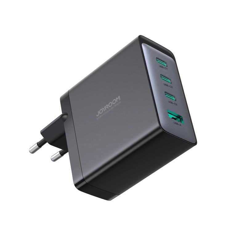 Joyroom JR-TCG04EU 100W GaN charger 3x USB-C USB-A + USB-C / USB-C cable 100W - blackeng