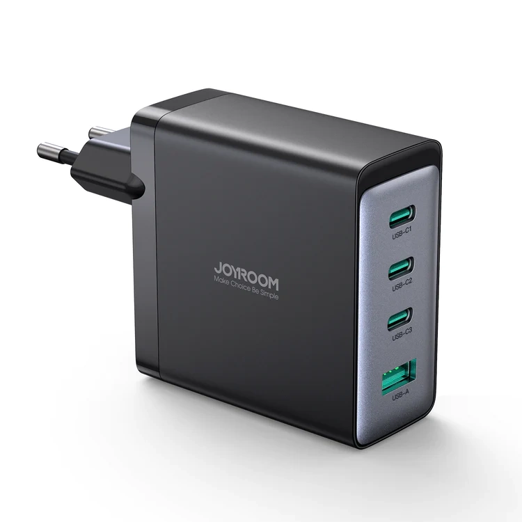 Joyroom JR-TCG04EU 100W GaN charger 3x USB-C USB-A + USB-C / USB-C cable 100W - blackeng
