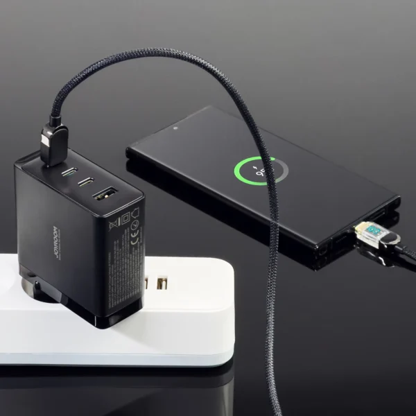 Joyroom JR-TCG04EU 100W GaN charger 3x USB-C USB-A + USB-C / USB-C cable 100W - blackeng