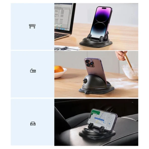 Joyroom JR-ZS354 phone holder with suction cup for car, office, home - blackeng
