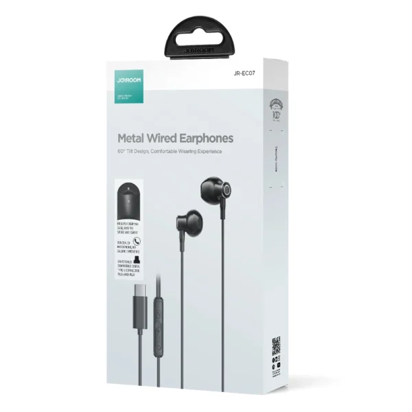 Joyroom TYPE-C Series JR-EC07 USB-C in-ear headphones metal - blackeng