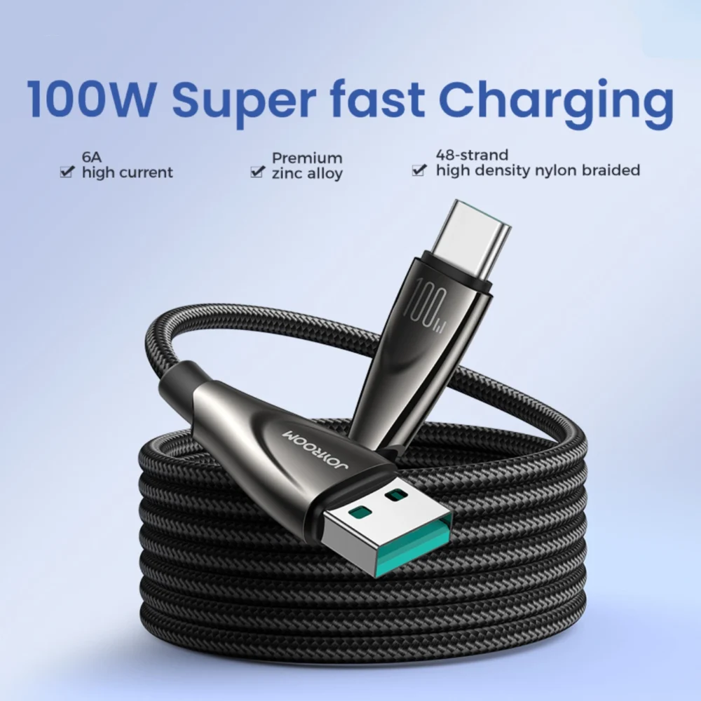 Joyroom Pioneer Series SA31-AC6 USB-A / USB-C Cable 100W 1.2m - Blackeng