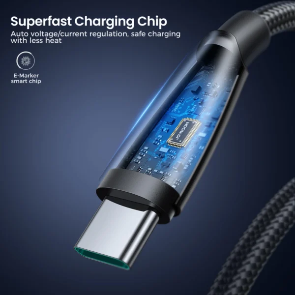 Joyroom Pioneer Series SA31-AC6 USB-A / USB-C Cable 100W 1.2m - Blackeng