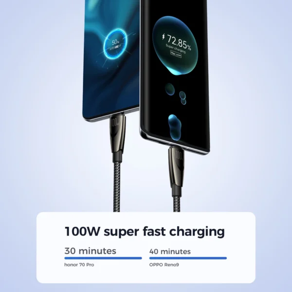 Joyroom Pioneer Series SA31-AC6 USB-A / USB-C Cable 100W 1.2m - Blackeng