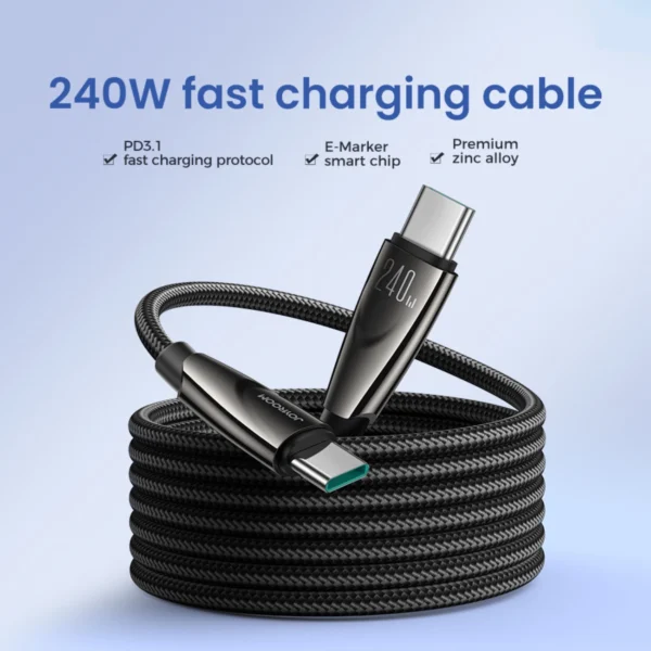 Joyroom Pioneer Series SA31-CC5 USB-C / USB-C 240W Cable 1.2m - Blackeng