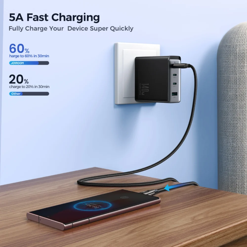 Joyroom Pioneer Series SA31-CC5 USB-C / USB-C 240W Cable 1.2m - Blackeng